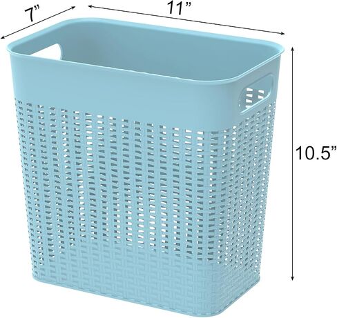 Elsjoy Set of 3 Plastic Trash Can Slim Waste Basket, 3 Gallon Garbage Can with Handles, Hollow-Out Rubbish Bin for Bathroom, Kitchen, Office, Dorm, Gray in Saudi Arabia