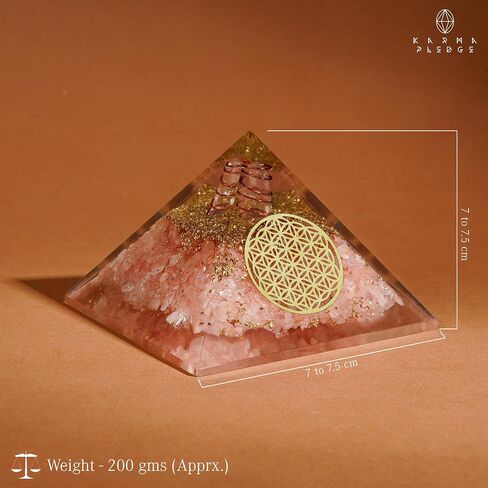 Rose Quartz Healing Crystals Orgone Pyramid Gifts for Women, Orgonite Pyramids for Meditation, Chakra Balance, Positive Energy, Success, Handmade Home and Office Decor, Birthday Gifts in Saudi Arabia