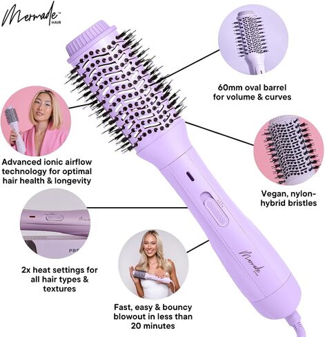 Mermade Hair | 2.3" Blow Dry Brush | 2 In 1 Blow Dryer For Bouncy Blowout in Saudi Arabia