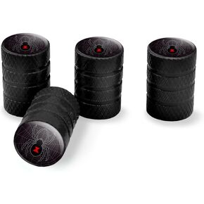 GRAPHICS & MORE Black Spider on Web Tire Rim Wheel Aluminum Valve Stem Caps