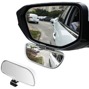 Blind Spot Car Mirror, Vehicle Adjustable 360 ° Rotation Auxiliary Convex Wide Angle Mirror, Auto Snap Way Clip On Side Rearview Mirror Universal for Car Truck SUV (A, Black)