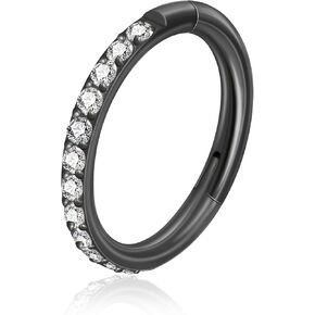 G23 Titanium Nose Rings Hoops Seamless Clicker Cz Nose Septum Piercings Rings Cute Diamond Hinged 16g 20g Cartilage Conch Daith Helix Tragus Piercing Jewelry