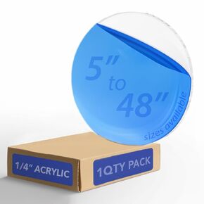 SPEEDYORDERS 1/4" Plexiglass Sheet, 10 Inch Diameter Clear Acrylic Circle, Round Cake Disc, Cake Disk Acrylic Sheet, Plexiglass Table Top, Round Acrylic Backdrop Made in USA