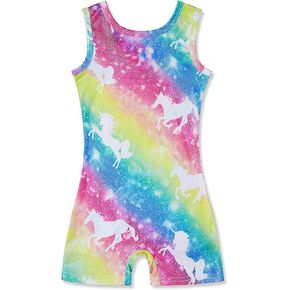 TUONROAD Girls Gymnastics Leotards for 5-10T Kids One Piece Athletic Biketards with Shorts