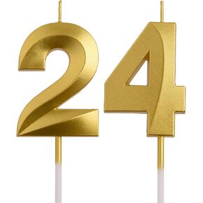 24th 42nd Birthday Candles, Rose Gold 42 24 Year Old Cake Topper Number Birthday Candles, Happy Birthday Party Decorations Gifts for Women Men