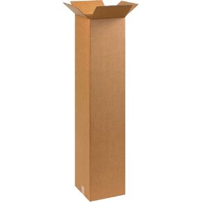 PARTNERS BRAND 10 x 10 x 48 Corrugated Cardboard Boxes, Tall 10"L x 10"W x 48"H, Pack of 20 | Shipping, Packaging, Moving, Storage Box for Home or Business, Strong Wholesale Bulk Boxes