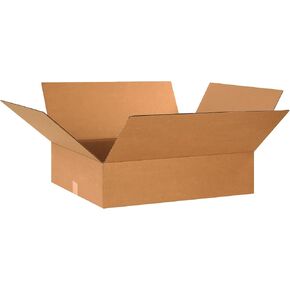 PARTNERS BRAND 24x20x6 Flat Corrugated Boxes, Flat, 24L x 20W x 6H, Pack of 10 | Shipping, Packaging, Moving, Storage Box for Home or Business, Strong Wholesale Bulk Boxes