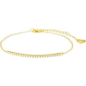 CAITLYNMINIMALIST Dainty Classic CZ Diamond 18K Gold Sterling Silver Adjustable Tennis Bracelet for Women Gift for Her