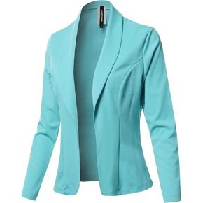Women's Awesome 21 Solid Long Sleeve Open Front Office Blazer Jacket