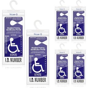 6 Pieces Handicap Parking Placard Holder Transparent PVC Disabled Parking Permit Placard Protectors 11.8 x 5 Inch Handicap Card Holder Placard Protective Holder Cover with Large Hanger (6 Pieces)