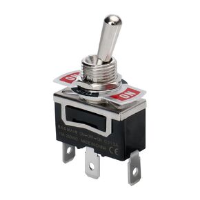 Baomain Toggle switch SPDT ON/OFF/ON 3 position 250VAC 15A 1/2" C513A mounting hole Tab terminal 1/4" width (1PCS)