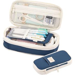 Big Capacity Pencil Pen Case Office Large Storage High Capacity Bag Pouch Holder Box Organizerfor Office Travel Holder Box（Green-1）