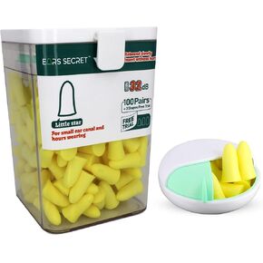 EARS SECRET Foam Ear Plugs for Sleeping, 100+3 Pairs Ear Plugs 37dB Comfortable Earplugs for Noise Reduction, Travel, Snoring, Concert, Loud Noise, Shooting, Work, Small Ear Canal Design Earplugs in Kuwait