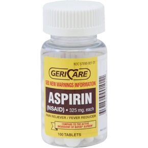 GeriCare Bottled Aspirin 325mg 100 Count Bottle (Pack of 1)