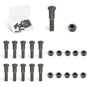 Motorcycle Handlebar Lever Pivot Bolt in Low Carbon Steel Material,M8 Hex Head,M5 Threading,Overall Lenght 24mm,Compatible with Handlebar Brake Lever，Pack of 10
