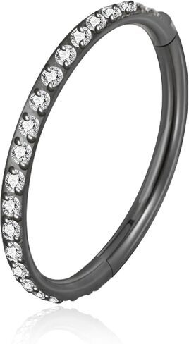 G23 Titanium Nose Rings Hoops Seamless Clicker Cz Nose Septum Piercings Rings Cute Diamond Hinged 16g 20g Cartilage Conch Daith Helix Tragus Piercing Jewelry in Saudi Arabia
