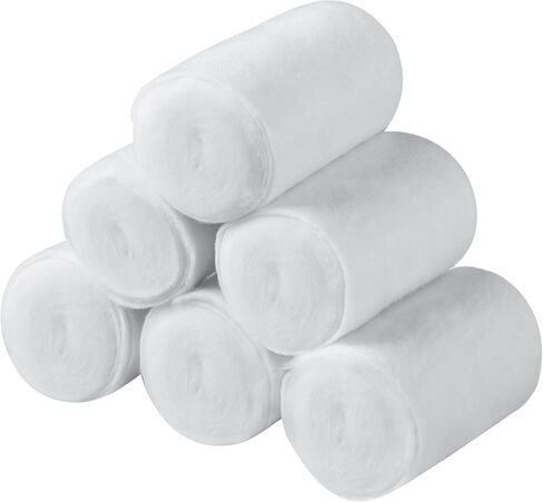 6 لفات من البطانة المصبوبة الناعمة للاستخدام مع ضمادة شاش من القماش الجص للمشروعات الفنية لضمادات الهالوين، وقوالب الجسم، وصناعة الأقنعة، وحرف الهوايات (4 بوصة × 8.8 قدم) in Kuwait