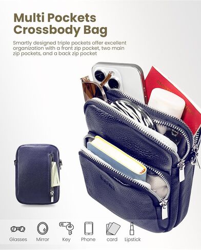 befen Small Genuine Leather Crossbody Bag for Women Trendy Crossbody Purses with RFID Blocking Card Slots in Kuwait