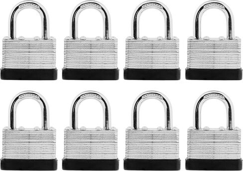 3-Pack Keyed Alike Laminated Steel Padlocks Keys, 1-3/4" Wide, Heavy Duty Long Pad Lock Set with Same Keys in Kuwait