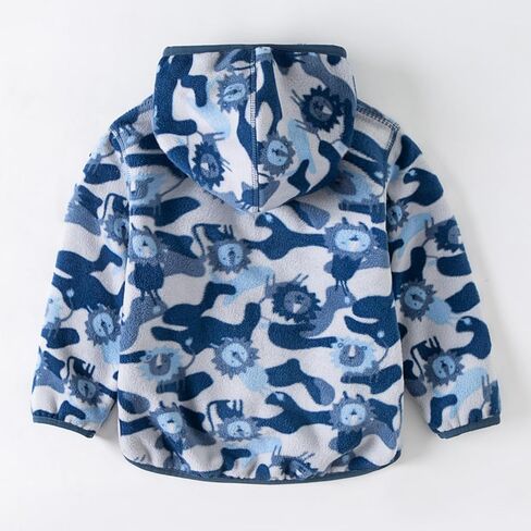 Kids Boys Girls Polar Fleece Jacket with Hood Toddler Outerwear Warm Autumn Winter Youth Coat 3-12Years in Kuwait