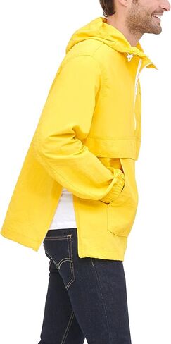 Tommy Hilfiger Men's Retro Lightweight Taslan Hooded Popover Water Resistant Windbreaker Jacket in Saudi Arabia