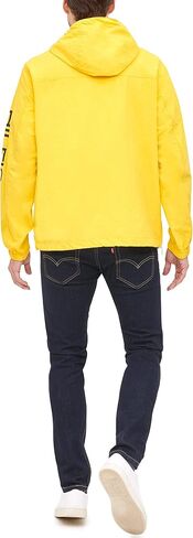 Tommy Hilfiger Men's Retro Lightweight Taslan Hooded Popover Water Resistant Windbreaker Jacket in Saudi Arabia