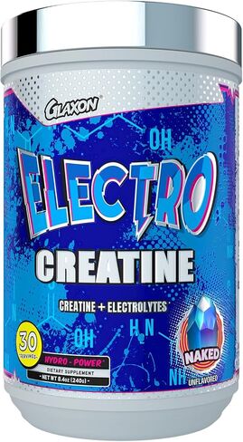 Glaxon Electro Creatine Monohydrate Powder with Electrolytes for Hydration and Absorption - 30 Servings (Naked - Unflavored) in Kuwait