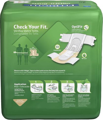ملابس داخلية للبالغين من Medline FitRight OptiFit مع علامات تبويب، امتصاص متوسط، متوسط، 32"-42"، 4 عبوات من 20 (إجمالي 80) in Saudi Arabia