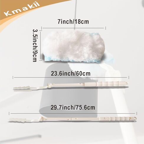 KMAKII 360 Degree Heavy Duty Duster Disposable Duster with a Long Handle and a Short Handle, 20 Count Duster Refills in Kuwait