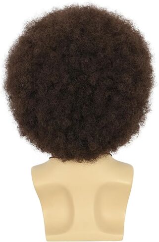Afro Fluffy Wig for Men or Women Short Curly Black Rocker Wig California Halloween Hippie Party Cosplay Costume Wig (Black) in Saudi Arabia