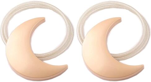 HCY 1 Pair Kid's Room Moon Curtain Tiebacks Alloy Magnetic Curtain Buckle Drapery Holdbacks Office Decor No Tools Required (Silver) in Saudi Arabia