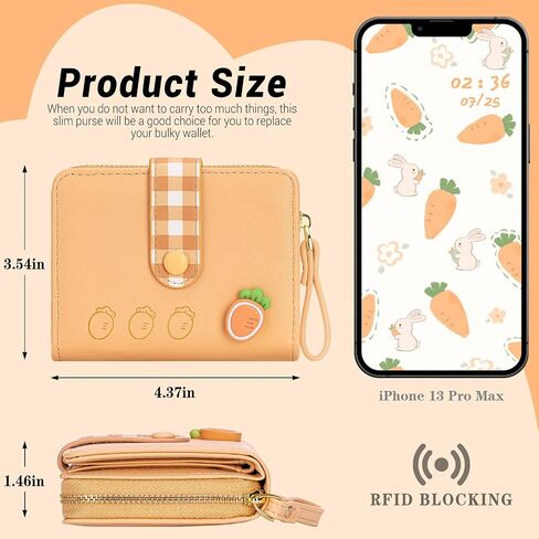 YINHEXI Women’s Wallet, Small Bifold RFID Blocking Zipper Around Card Holder, Cute Small Leather Pocket Wallet for Women, Girls, Ladies (Pink) in Saudi Arabia
