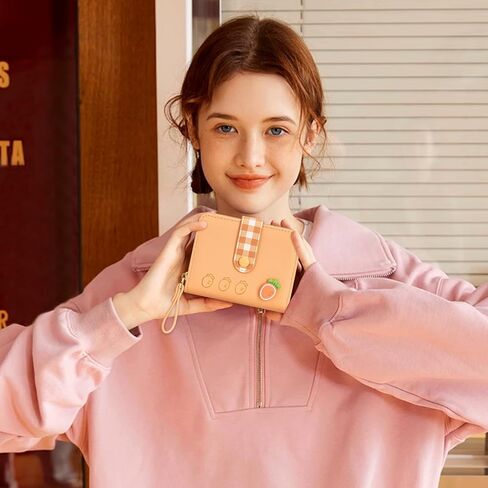YINHEXI Women’s Wallet, Small Bifold RFID Blocking Zipper Around Card Holder, Cute Small Leather Pocket Wallet for Women, Girls, Ladies (Pink) in Saudi Arabia