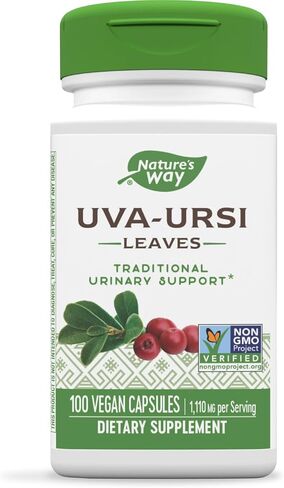 Nature's Way Uva Ursi – 1,110 mg per 3-capsule Serving - Traditional Urinary Support* - Non-GMO Project Verified - Herbal Dietary Supplement - Gluten Free - 100 Vegan Capsules in Saudi Arabia