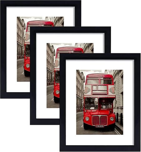 8x10 Picture Frame Brown Set of 3, Display Pictures 5x7 with Mat or 8x10 Without Mat for Wall Mounting or Table Top Display in Saudi Arabia