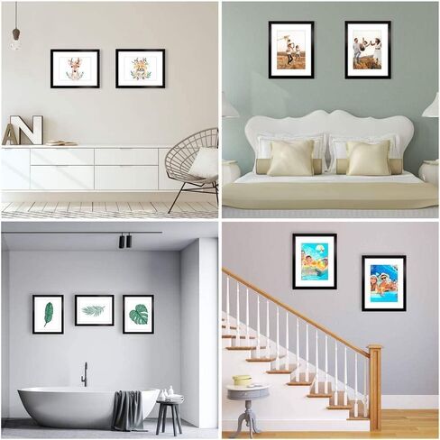 8x10 Picture Frame Brown Set of 3, Display Pictures 5x7 with Mat or 8x10 Without Mat for Wall Mounting or Table Top Display in Saudi Arabia