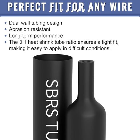 Heat Shrink Tubing Kit - Sopoby 3:1 Ratio Adhesive Lined, Marine Grade Automotive Industrial Shrink Wrap - Black 360 PCS in Saudi Arabia