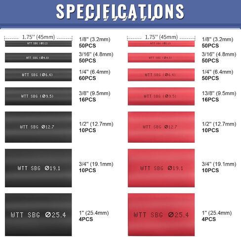Heat Shrink Tubing Kit - Sopoby 3:1 Ratio Adhesive Lined, Marine Grade Automotive Industrial Shrink Wrap - Black 360 PCS in Saudi Arabia