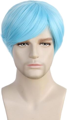 Mens Red Wig Short Layered Red Wig Male Red Wig Heat Resistant Synthetic Cosplay Costume Party Unisex Wig (Red) in Saudi Arabia