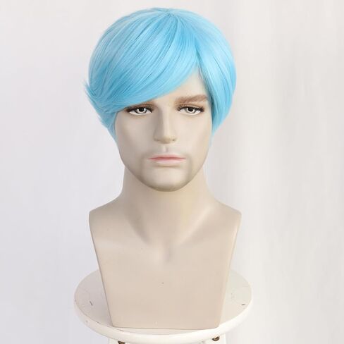 Mens Red Wig Short Layered Red Wig Male Red Wig Heat Resistant Synthetic Cosplay Costume Party Unisex Wig (Red) in Saudi Arabia