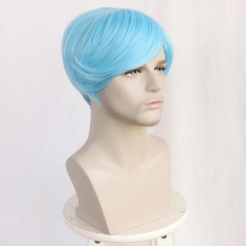 Mens Red Wig Short Layered Red Wig Male Red Wig Heat Resistant Synthetic Cosplay Costume Party Unisex Wig (Red) in Saudi Arabia
