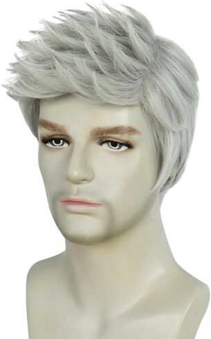 Mens Red Wig Short Layered Red Wig Male Red Wig Heat Resistant Synthetic Cosplay Costume Party Unisex Wig (Red) in Saudi Arabia