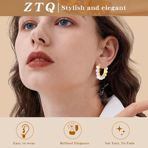 6 Pairs Chunky Gold Hoop Earrings Set for Women, 14K Gold Plated Lightweight Hypoallergenic Thick Open Hoop Earrings for Gift in Saudi Arabia