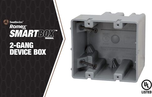 Southwire MSBFAN Cubic Inch Smart 50lb Paddle 75lb Light Fan Fixture Box, 24 CU in, Supports 50 lb-75 lb, Gray in Saudi Arabia