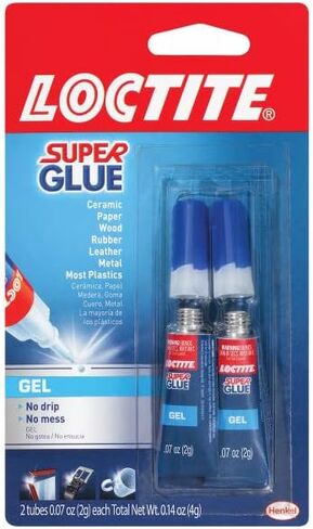 Loctite Super Glue Gel Tube, Clear Superglue for Plastic, Wood, Metal, Crafts, & Repair, Cyanoacrylate Adhesive Instant Glue, Quick Dry - 0.07 fl oz Bottle, Pack of 12 in Saudi Arabia