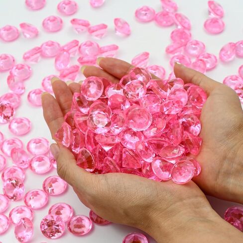 ألماس مزيف، 280 قطعة ألماس أكريليك 20 مم لطاولة الزفاف ونثار قصاصات الأحجار الكريمة لحشو المزهرية، وديكور الأزهار، وديكورات دش الزفاف باللون الأحمر in Kuwait