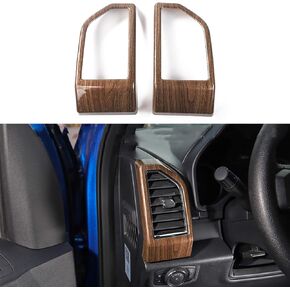 2pcs/set Dashboard Air Conditioning Vent Cover Trim Fit for Ford F150 2015 2016 2017 2018 2019 2020 Interior Accessories (Carbon Fiber)
