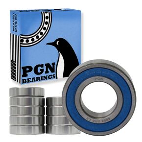 PGN (10 Pack) 6003-2RS Bearing - Lubricated Chrome Steel Sealed Ball Bearing - 17x35x10mm Bearings with Rubber Seal & High RPM Support