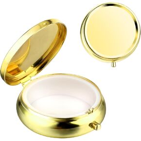 Sibba Portable Medicine Pill Case, Travel Multi-Functional Moisture Proof Pill Box for Purse & Pocket, Cute Metal Medicine Pill Organizer Box for Vitamins, Fish Oil & Supplements(1 Compartment)