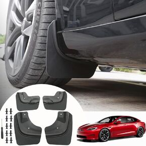 Mud Flaps for Tesla Model X/Model X Plaid 2024 2023 2022 - No Drilling Required & Upgraded PP Material Front Rear Splash Guards for Tesla Model X/X Plaid Exterior Accessories - 4PCS
